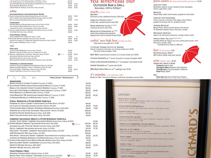 Richard's Restaurant & Bar Menu