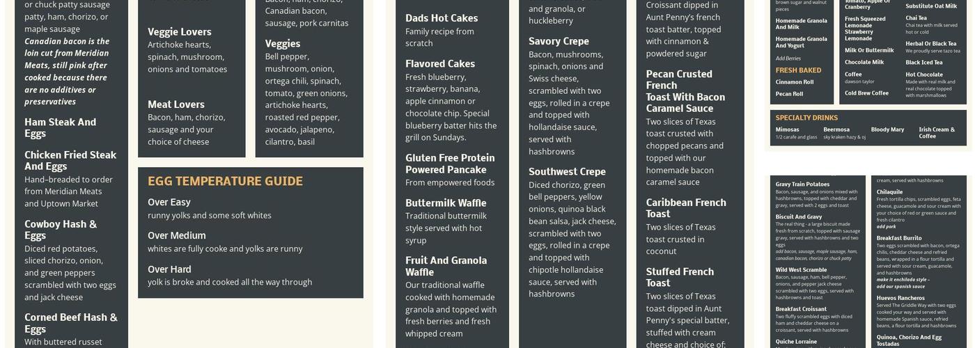The Griddle Menu
