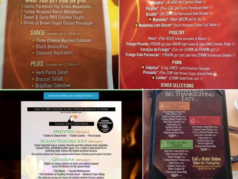 Tucanos Brazilian Grill Menu