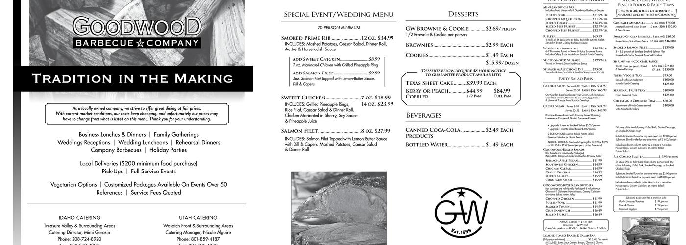 Goodwood Barbecue Company Menu