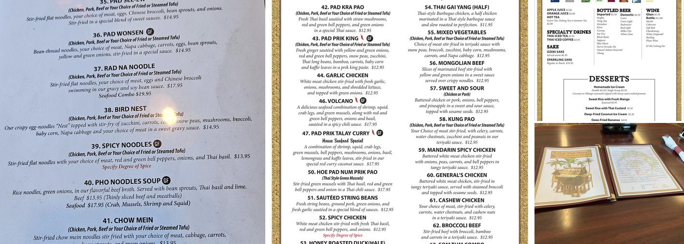 Pad Thai House Menu