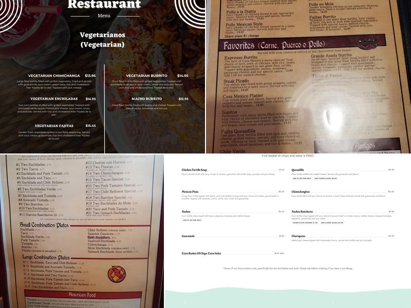 Casa México Menu