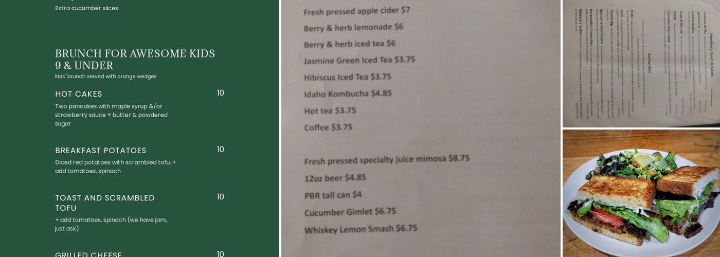 High Note Cafe Menu