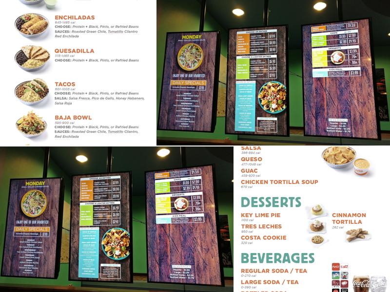 Costa Vida Menu