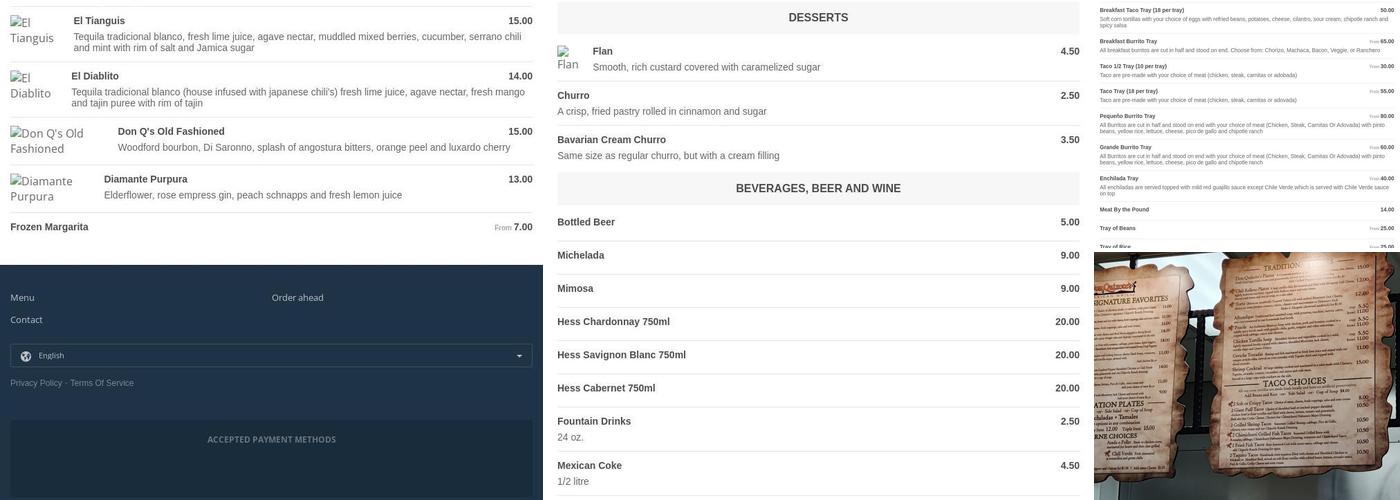 Don Quixote's Mexican Grill Menu