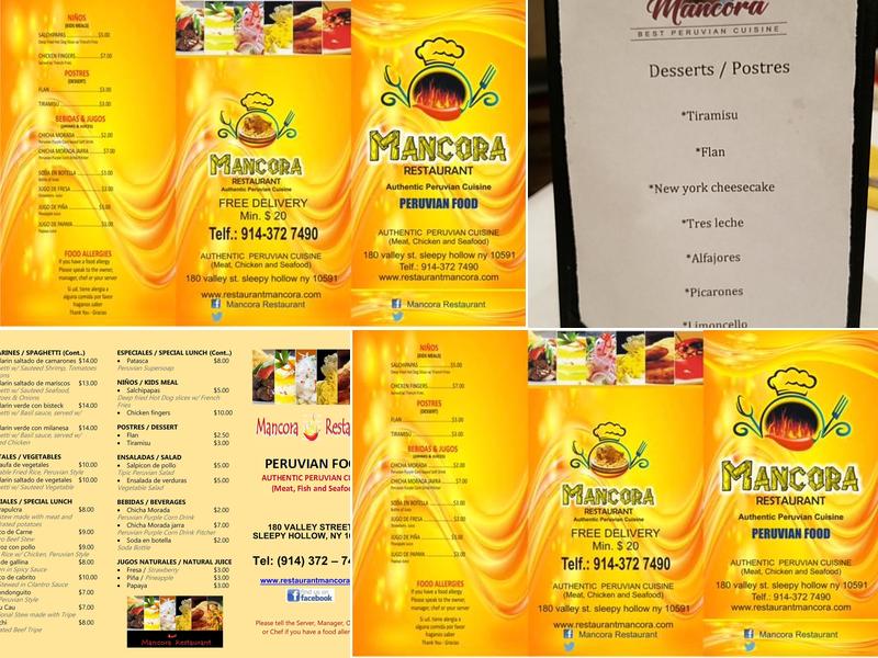 Mancora Restaurant Menu