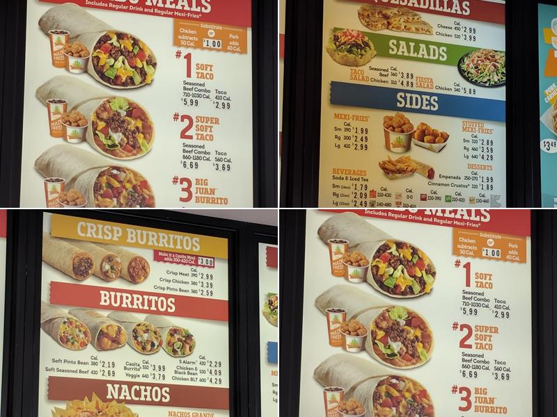 Taco Time Menu