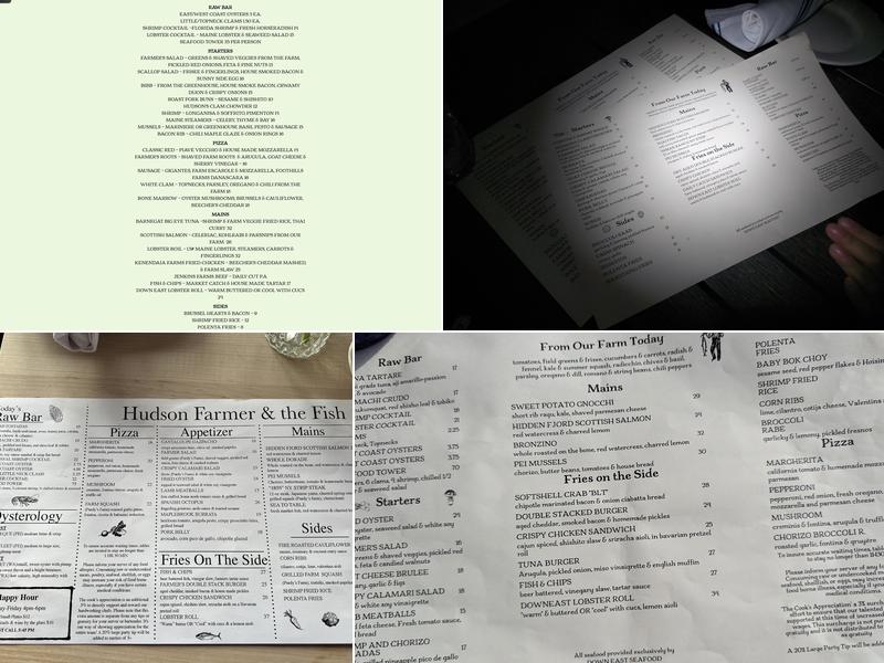 Hudson Farmer & The Fish Restaurant Menu