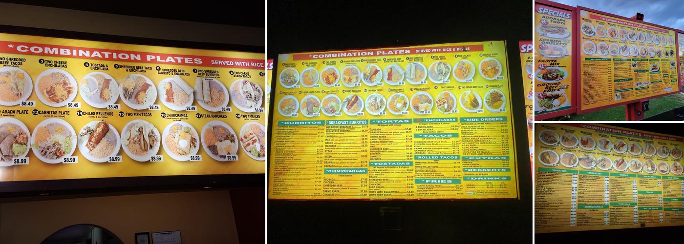 Los Betos Menu