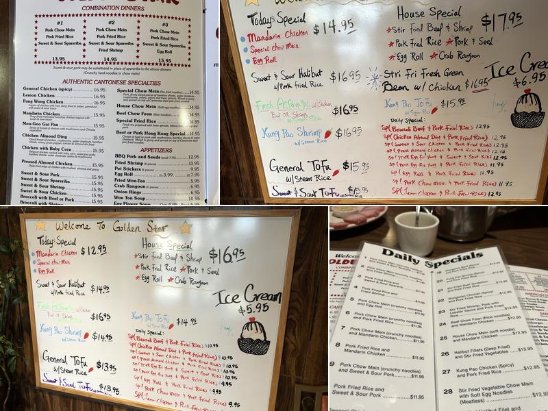 Golden Star Restaurant Menu