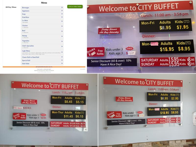 City Buffet Menu