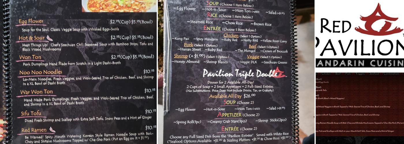 Red Pavilion Mandarin Cuisine Menu