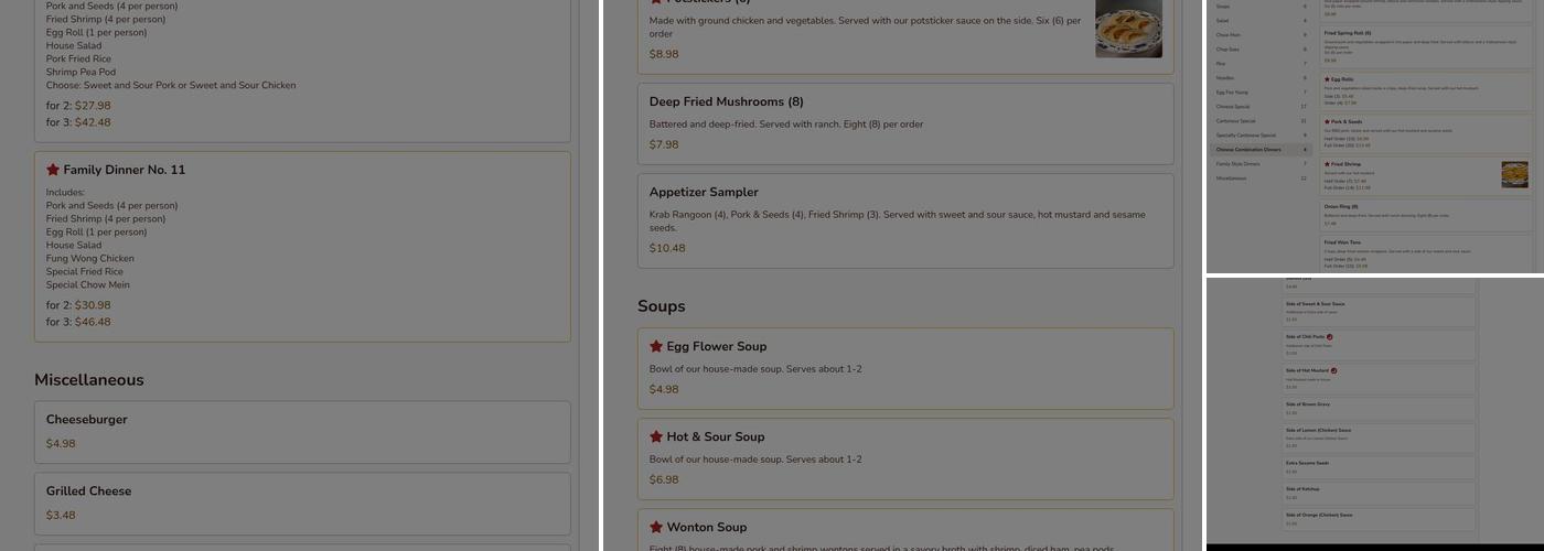 Ming Hao Restaurant Menu