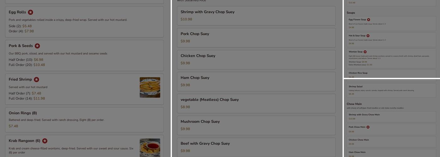 Ming Hao Restaurant Menu