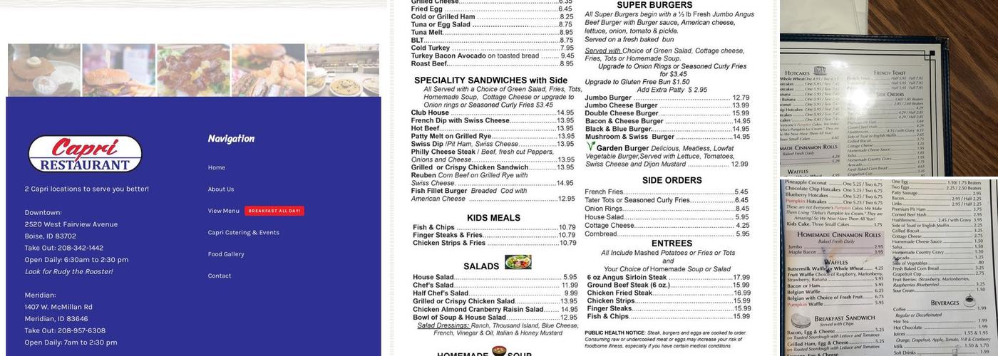 Capri Menu