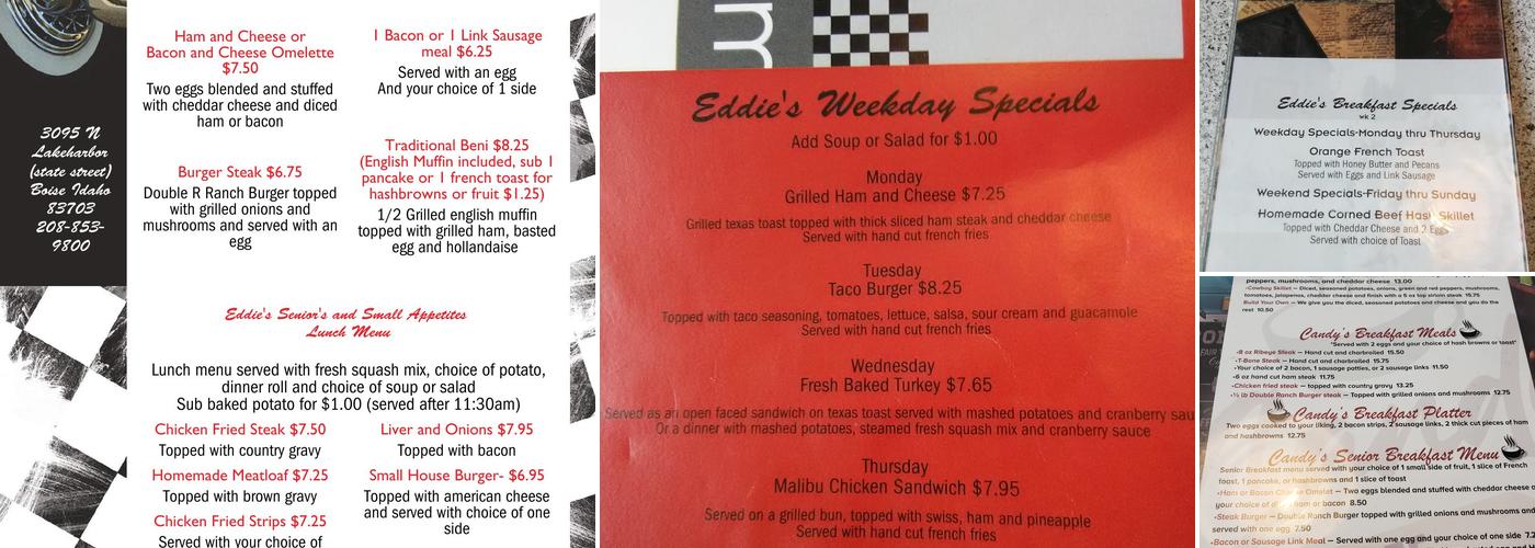 Candy's cafe Menu