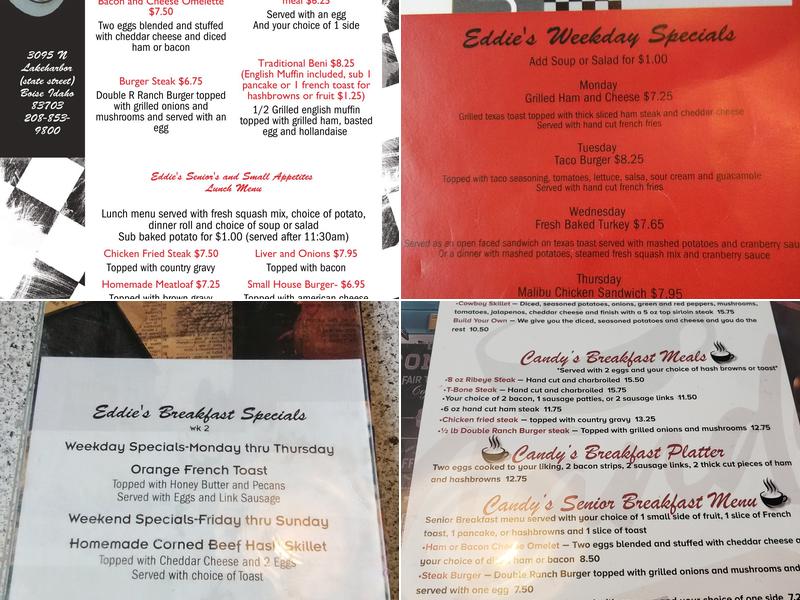 Candy's cafe Menu
