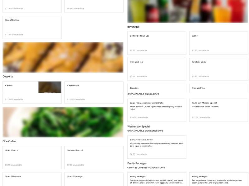 Crispino's Pizza Menu