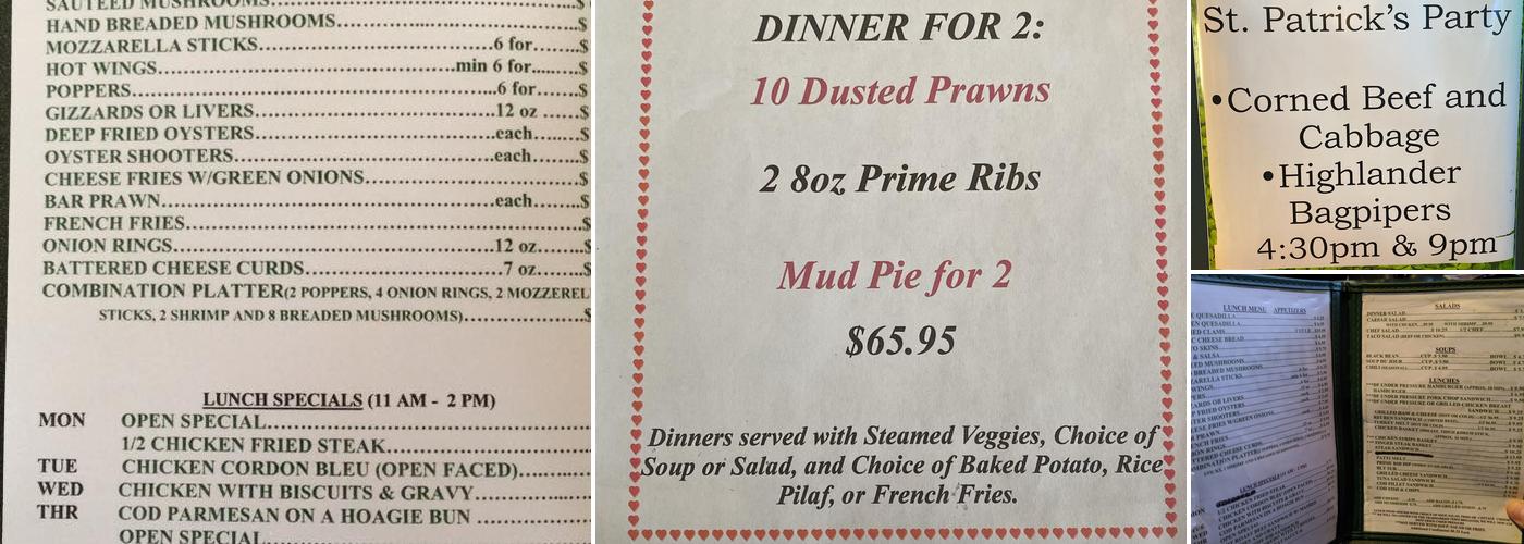Lindy's Steak House Menu