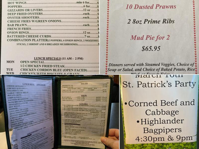 Lindy's Steak House Menu