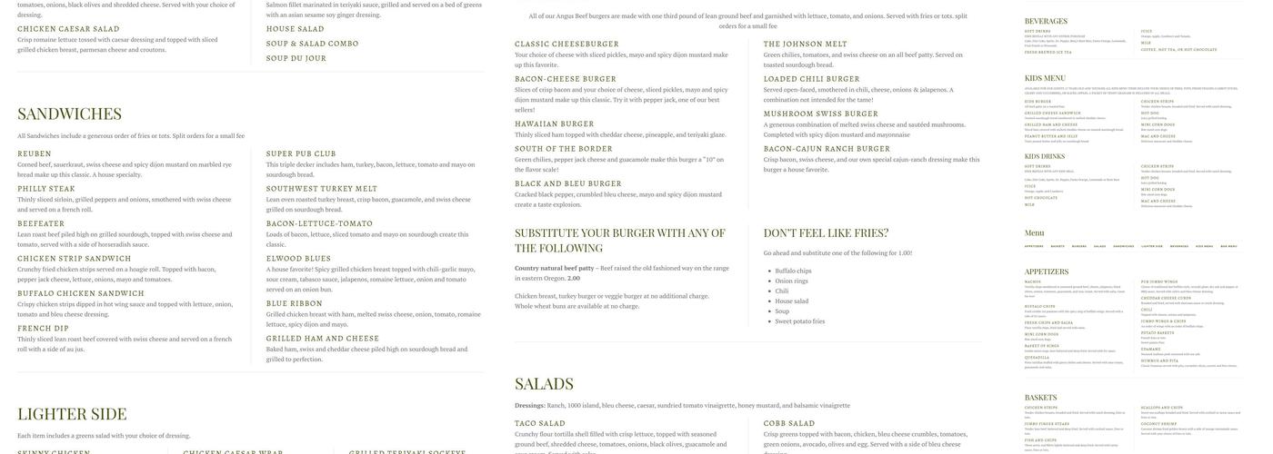 Hyde Park Pub & Grill Menu