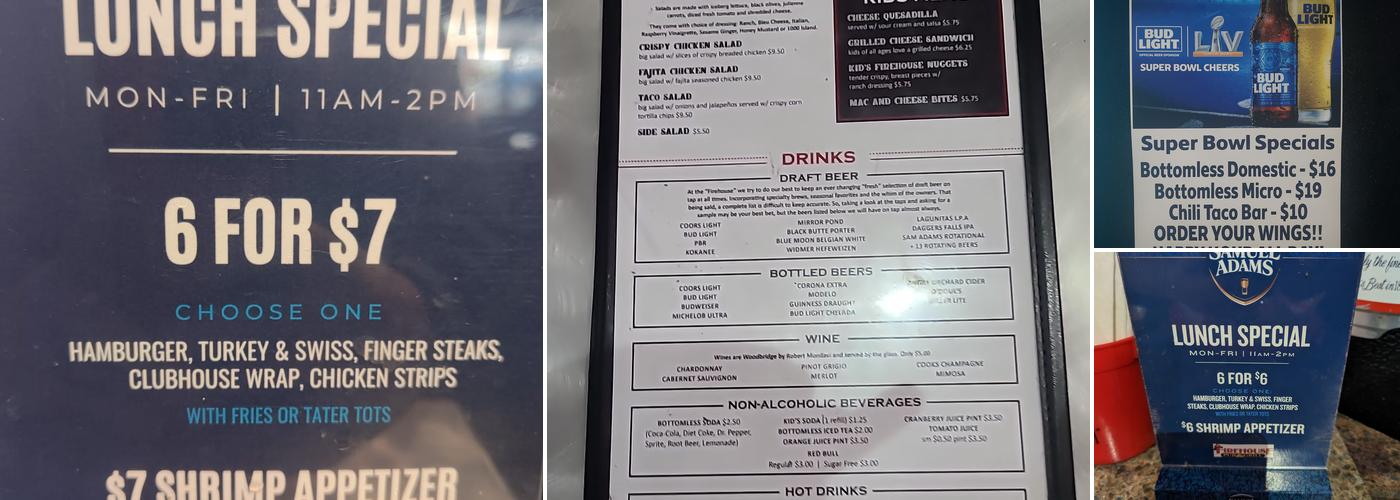Firehouse Pub & Grill Menu