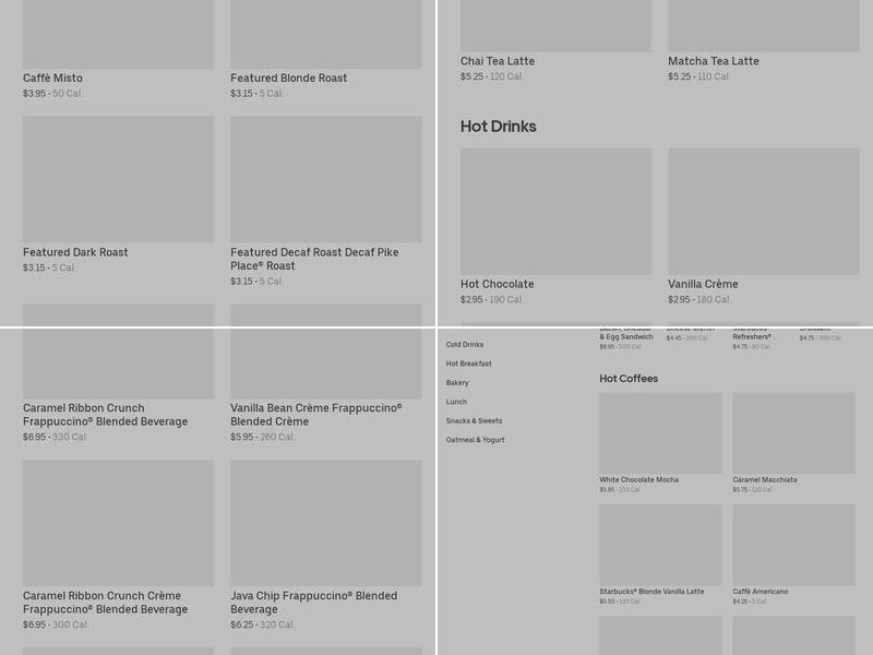Starbucks Menu