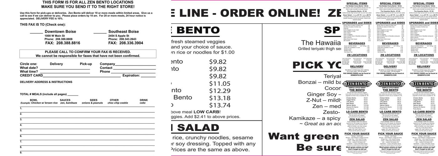 Zen Bento Menu
