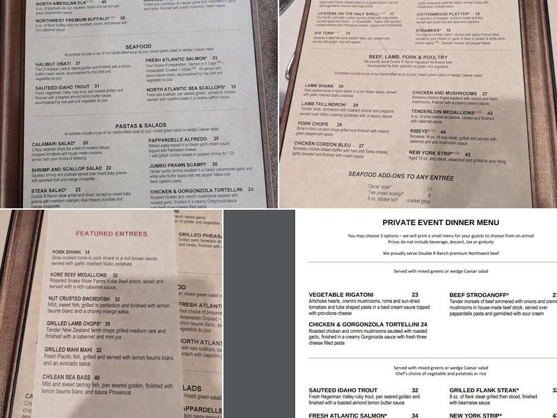 Cottonwood Grille Menu