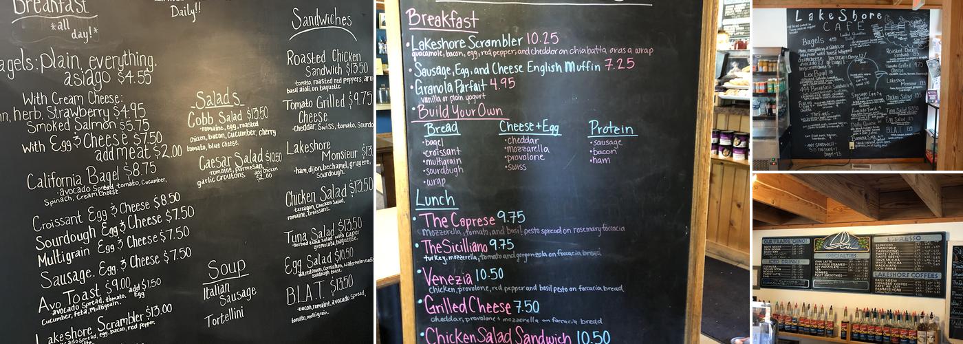Lakeshore Cafe’ Menu