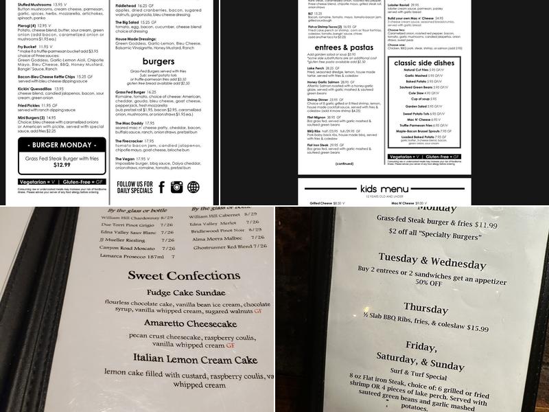 Fiddlehead Restaurant Menu
