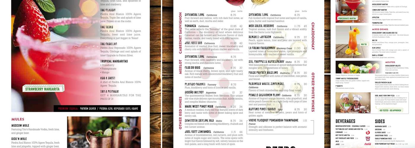 Smoky Mountain Pizzeria Grill Menu