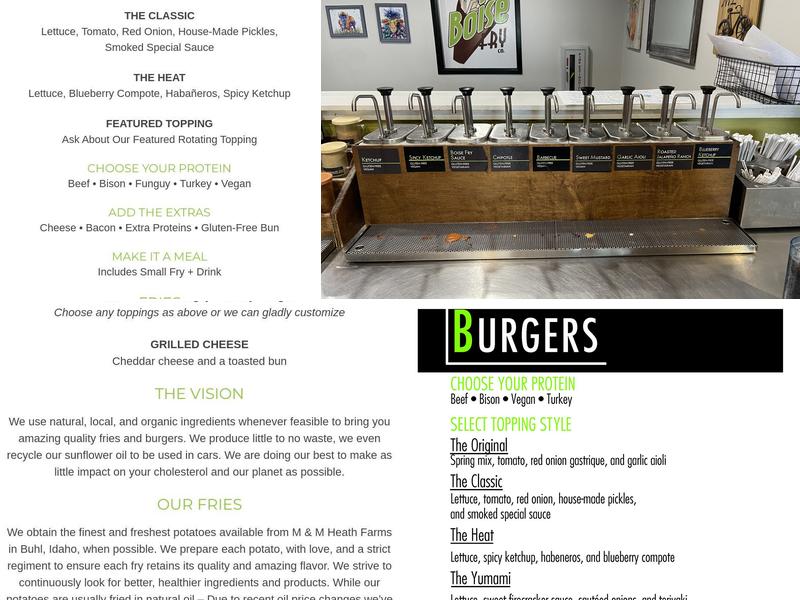 Boise Fry Company Menu