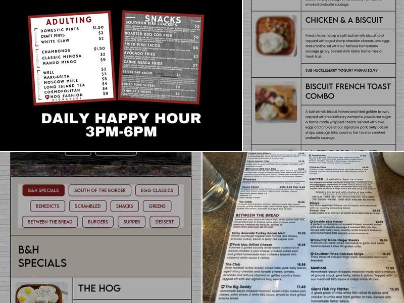 Biscuit & Hogs Menu