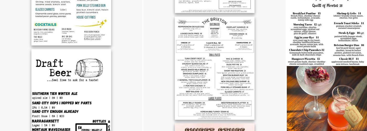 The Brixton Menu