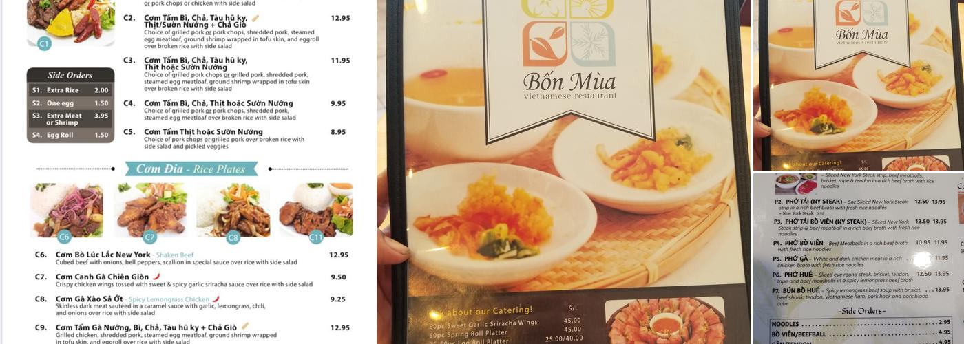 Bốn Mùa | Vietnamese Restaurant Menu