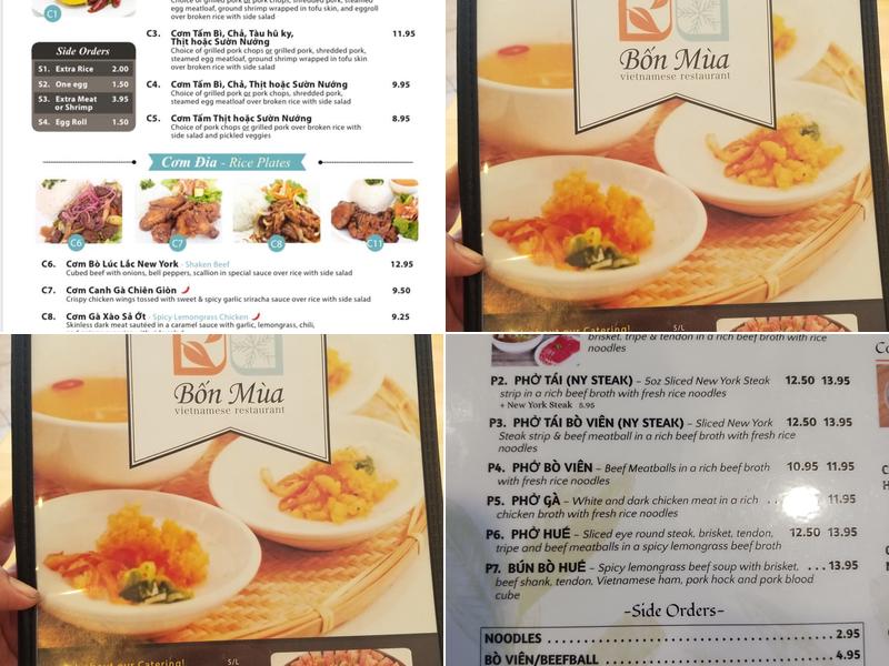 Bốn Mùa | Vietnamese Restaurant Menu