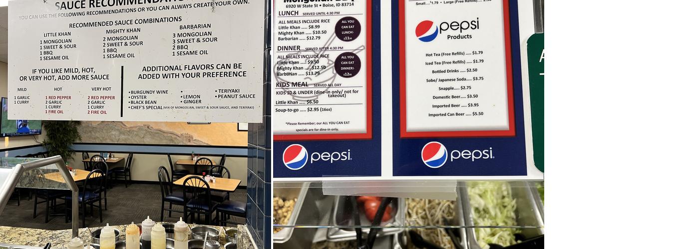 Mongolian Grill Menu