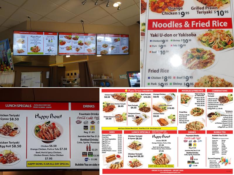 Happy Teriyaki - Overland Rd(Meridian) Menu