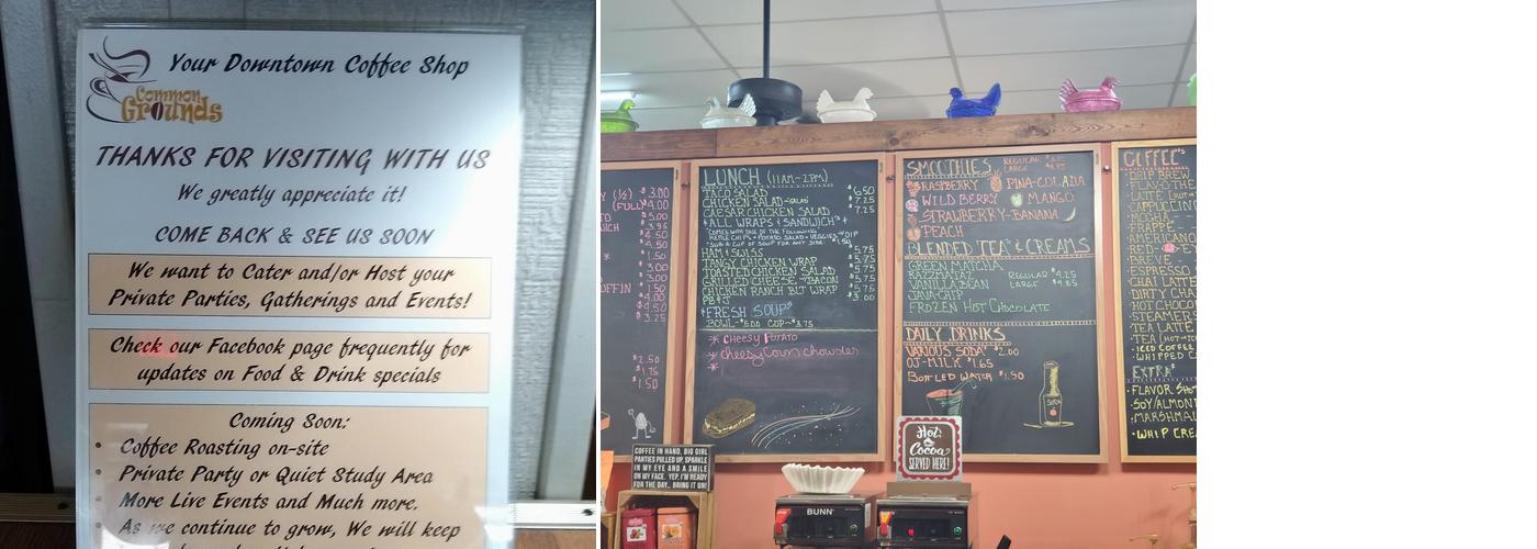 Common Grounds Menu