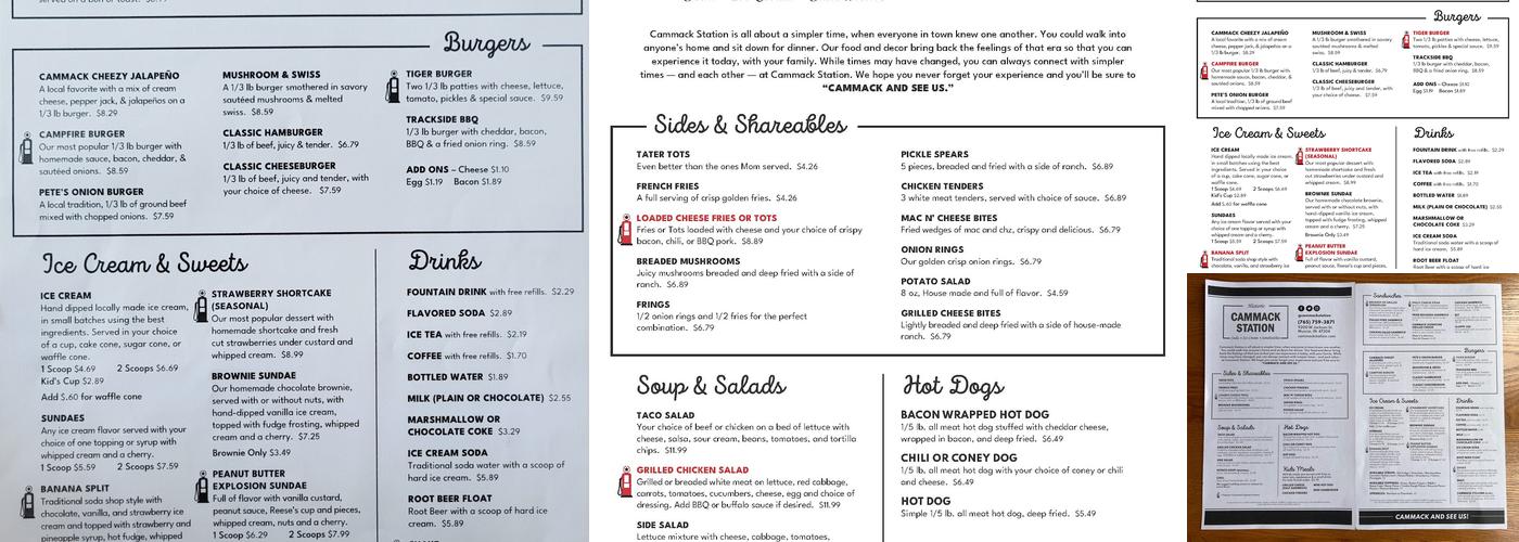 Cammack Station Menu