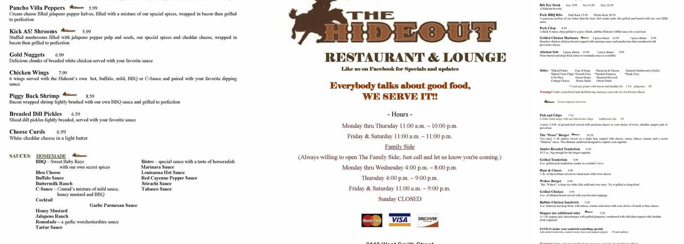 El Rancho Poblano Menu