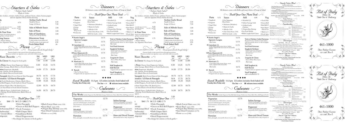 Italian To Go / Bit Of Italy Menu