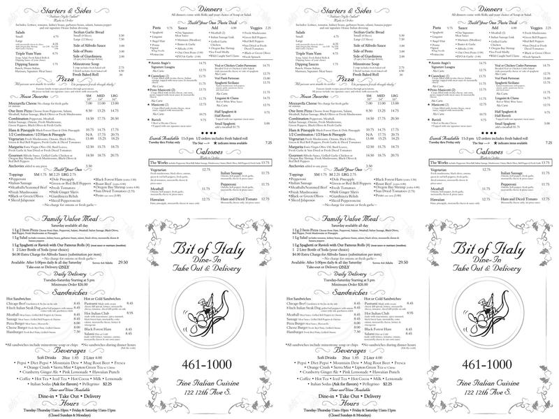 Italian To Go / Bit Of Italy Menu