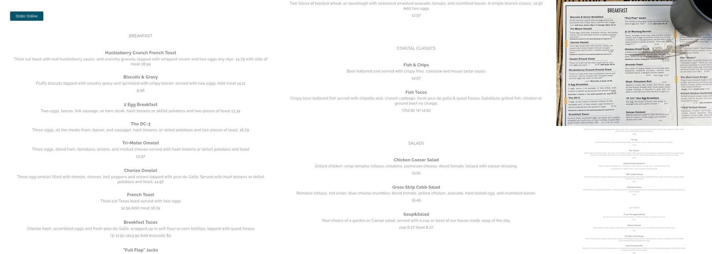 The Tower Grill Menu