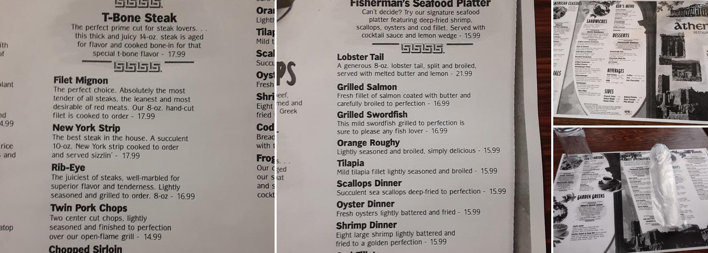 Athens Menu