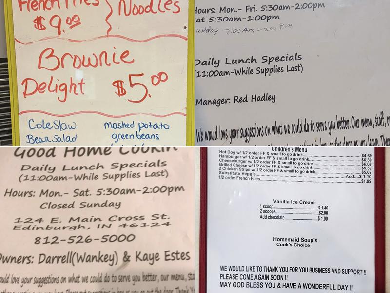 Big Red's Place Menu