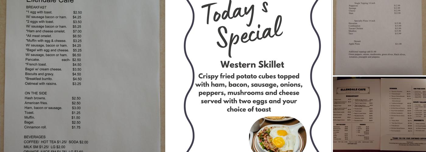 Ellendale Cafe Menu