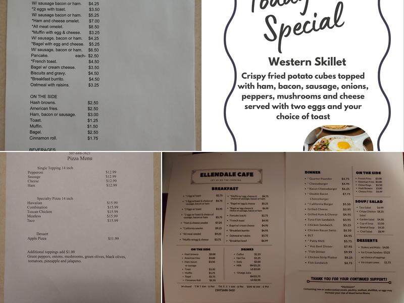 Ellendale Cafe Menu