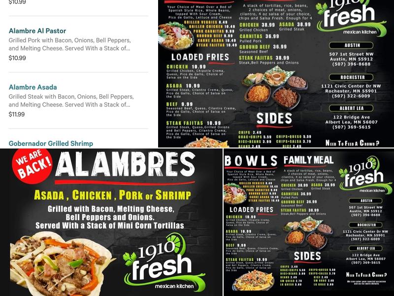 1910 Fresh Mexican Kitchen Menu